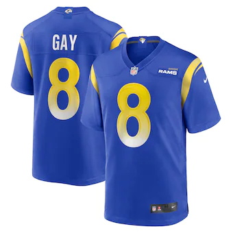 mens nike matt gay royal los angeles rams game jersey